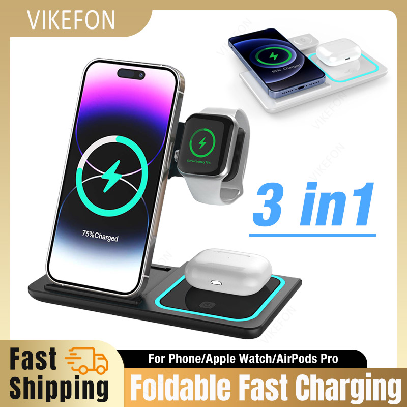 Smartwatch Watches Compatible With Iphone - 3 In 1 Wireless Charger Foldable