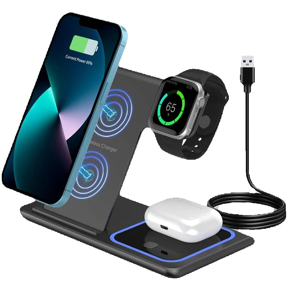 Smartwatch Watches Compatible With Iphone - 15W 3 in 1 LED Fast