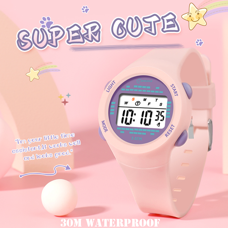 Smartwatch Pink Watches For Kids - Children's Electronic Watch Girl Pink Cute