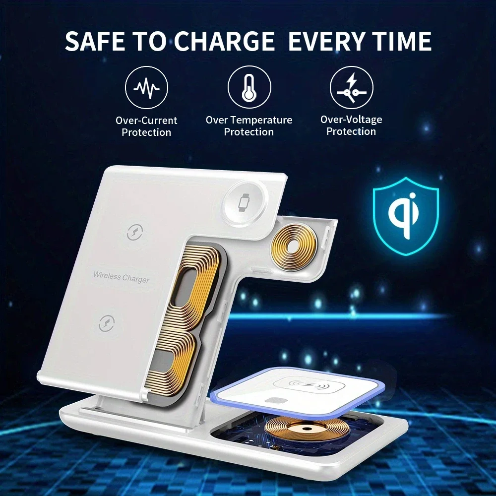 3 In 1 Wireless Charger Foldab - Smartwatch Watches Compatible With Iphone review and price