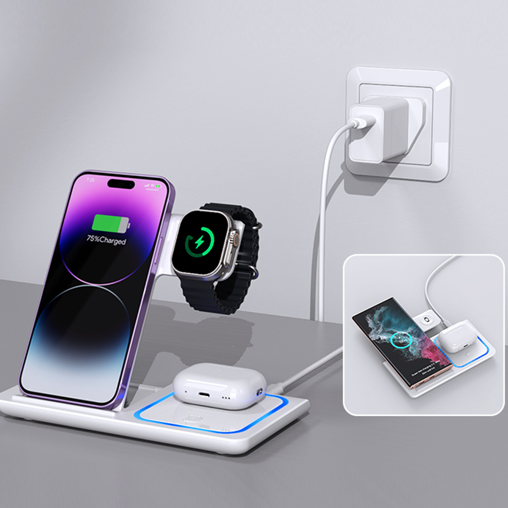 LED 3 in 1 Wireless Charger St - Smartwatch Watches Compatible With Iphone review and price