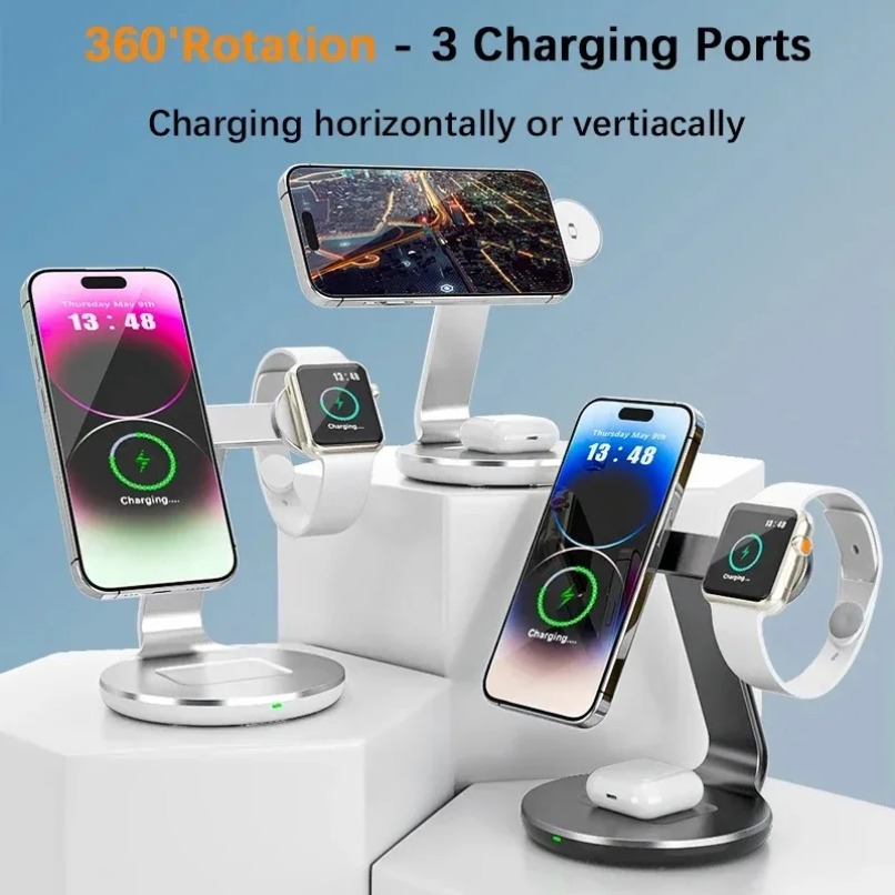 3 in 1 Wireless Charger Stand  - Smartwatch Watches Compatible With Iphone review and price