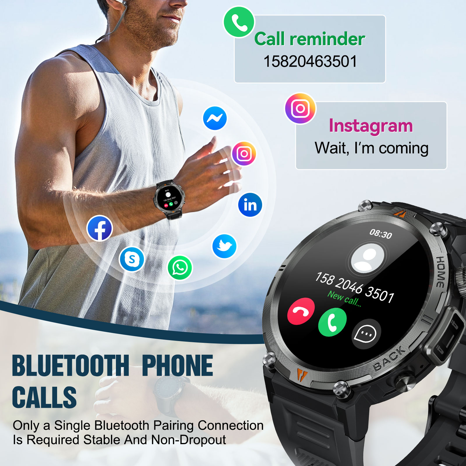 EIGIIS KE3 Bluetooth Call Smar - Smartwatch Health Watches For Men review and price