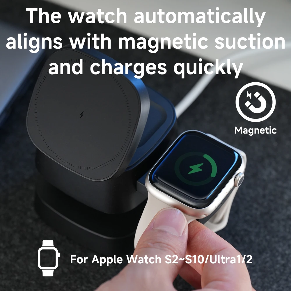 Magnetic 3 in 1 Wireless Charg - Smartwatch Watches Compatible With Iphone review and price