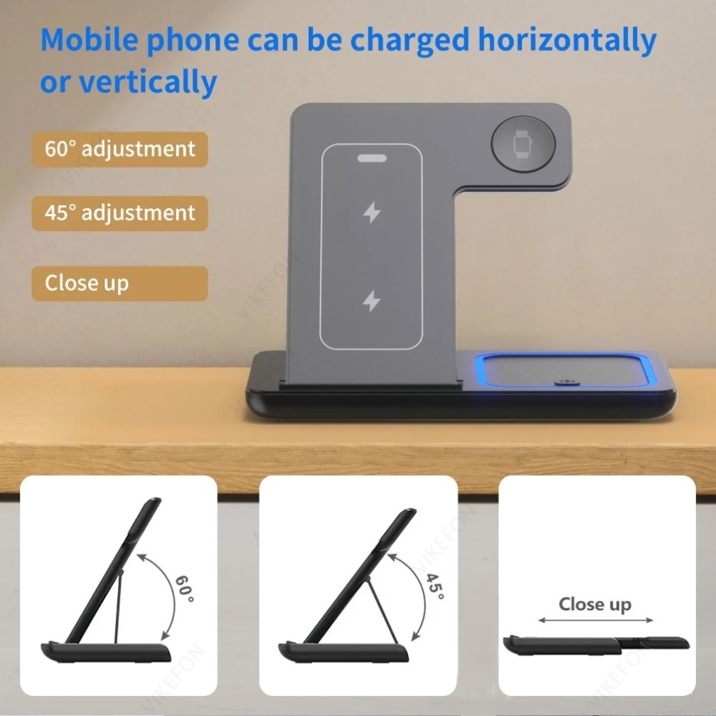Foldable 3 in 1 Wireless Charg - Smartwatch Watches Compatible With Iphone review and price