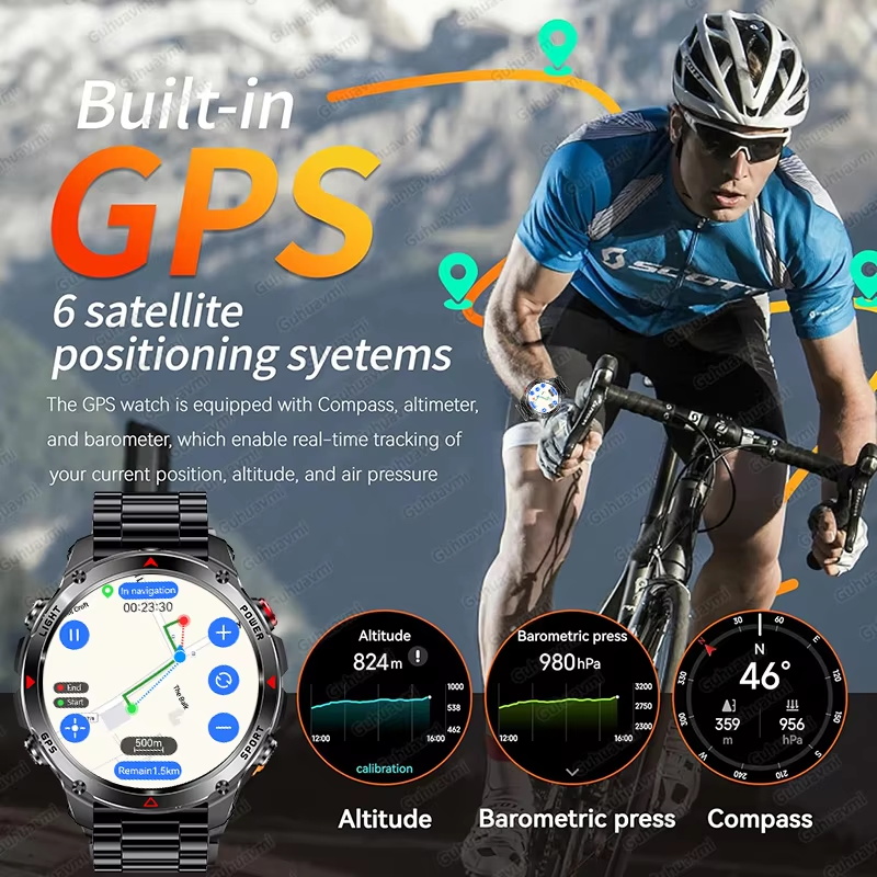Military 540mAh GPS Smart Watc - Altimeter Compass Watch review and price